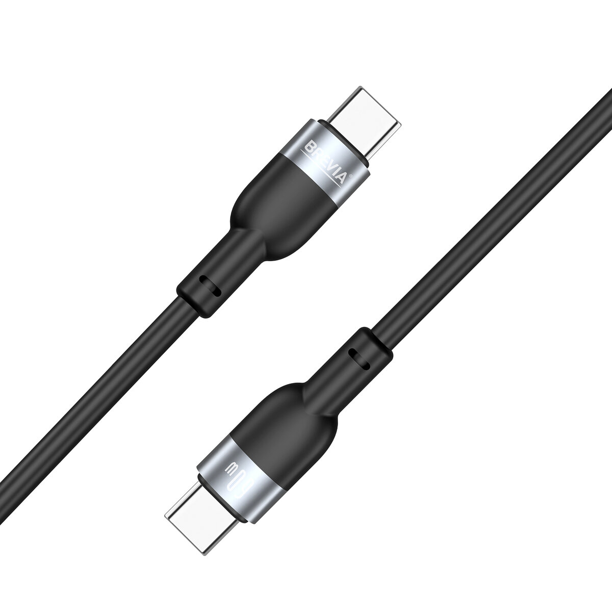 Кабель Brevia Type-C to Type-C 60W 1,2м, чорний box (52120BCCC1) дивитися фото №2