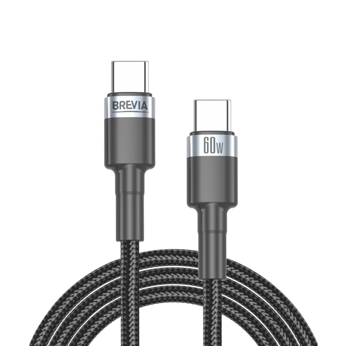 Кабель Brevia Type-C to Type-C 60W 1м, черный box (53100BCCC1) смотреть фото №1
