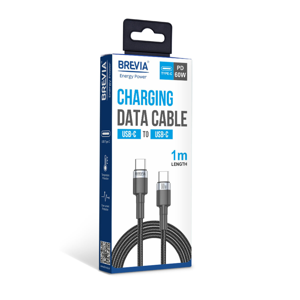 Кабель Brevia Type-C to Type-C 60W 1м, черный box (53100BCCC1) смотреть фото №4