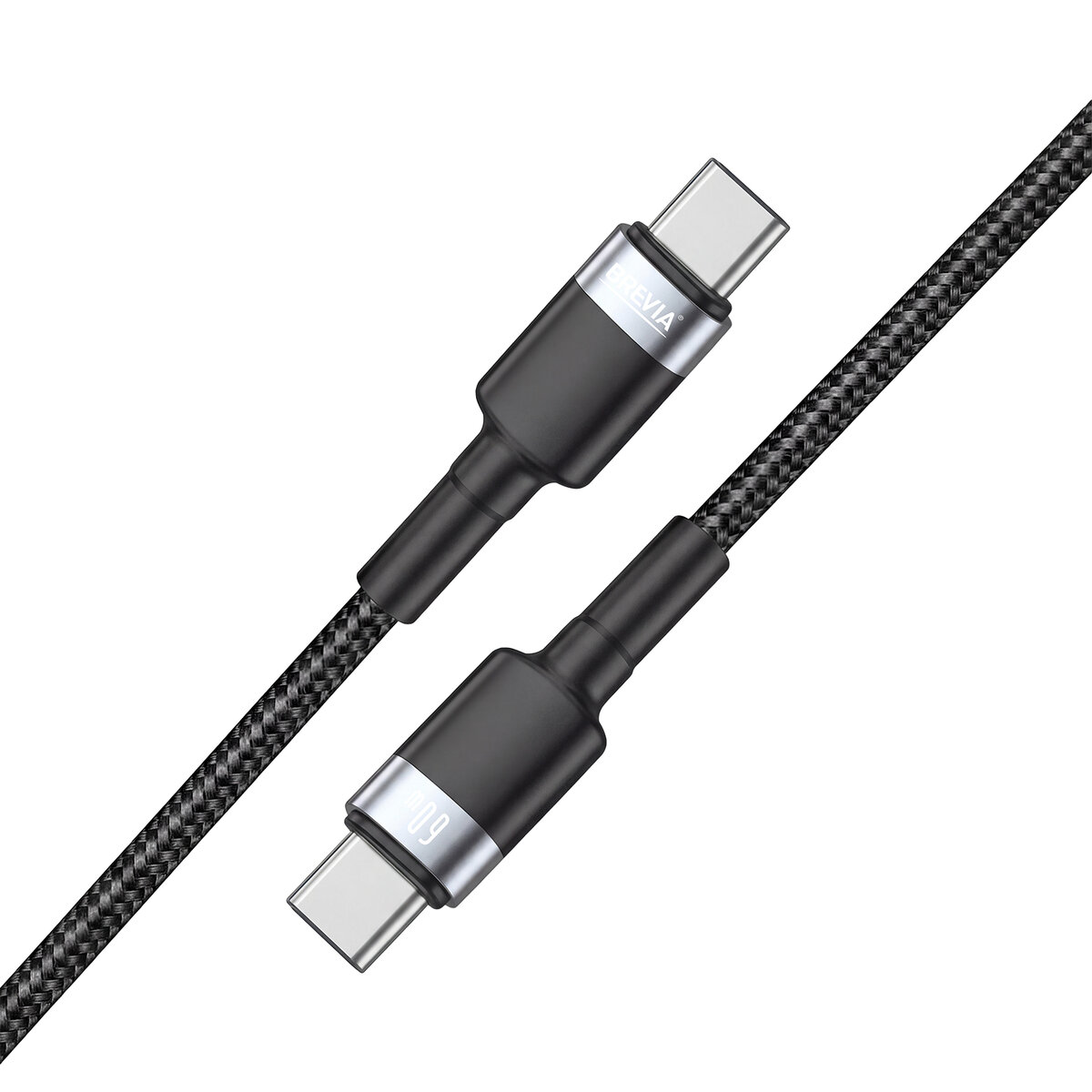 Кабель Brevia Type-C to Type-C 60W 1,2м, черный box (53120BCCC1) смотреть фото №2