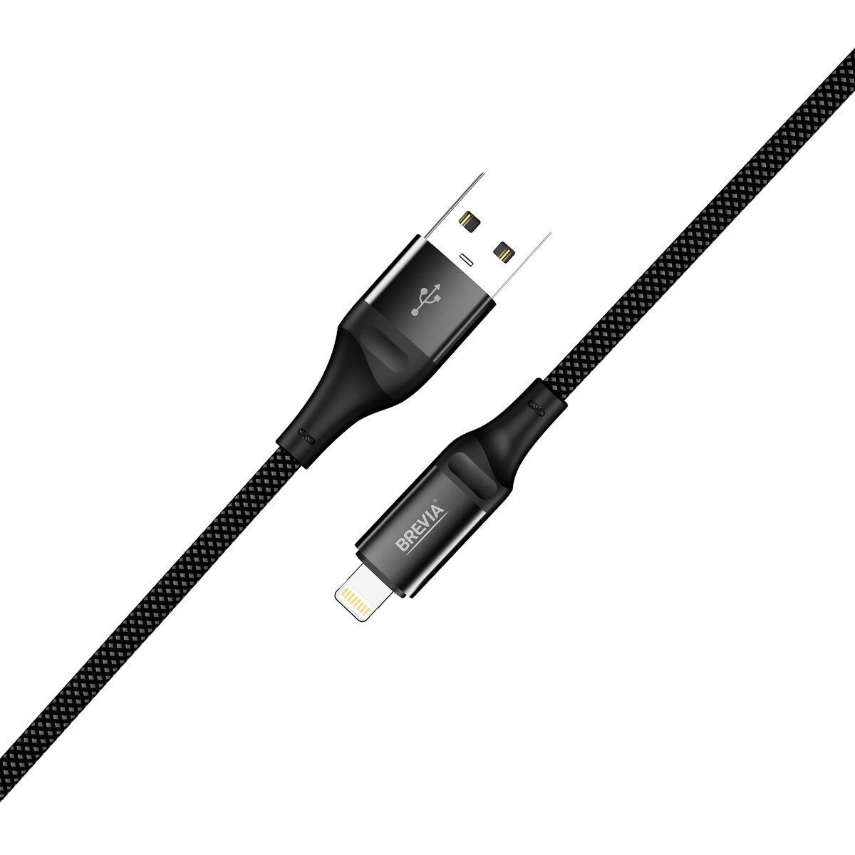 Кабель Brevia USB to Lightning 2,4А 1м, черный ZIP (56100BULZ1) смотреть фото №2