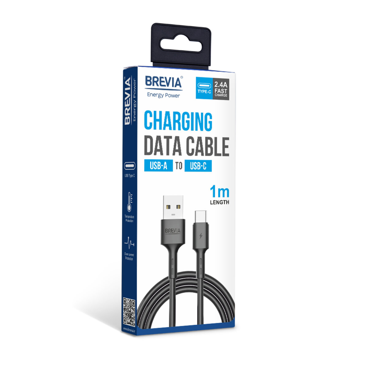 Кабель Brevia USB to Type-C 2,4А  1м, черный box (51100BUCC1) смотреть фото №4