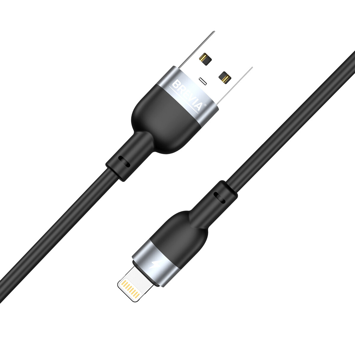 Кабель Brevia USB to Lightning 2,4A 1,2м, черный ZIP (52120BULZ1) смотреть фото №2