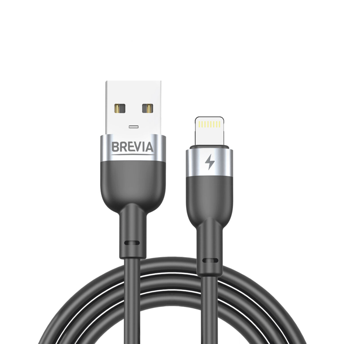 Кабель Brevia USB to Lightning 2,4A 1,2м, черный ZIP (52120BULZ1) смотреть фото №1