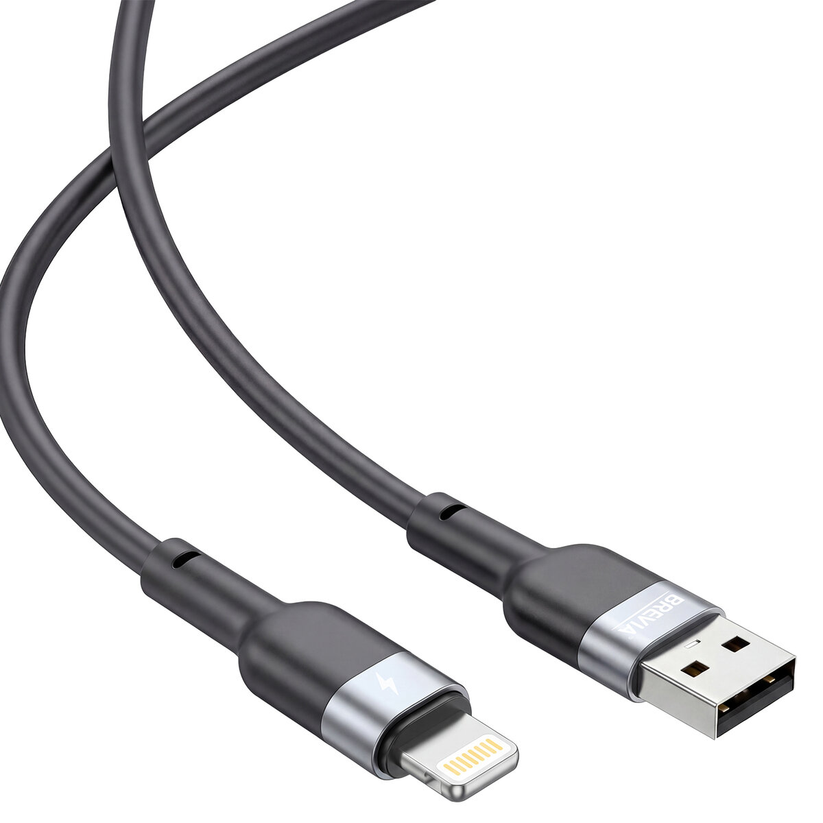Кабель Brevia USB to Lightning 2,4A 1,2м, черный ZIP (52120BULZ1) смотреть фото №3