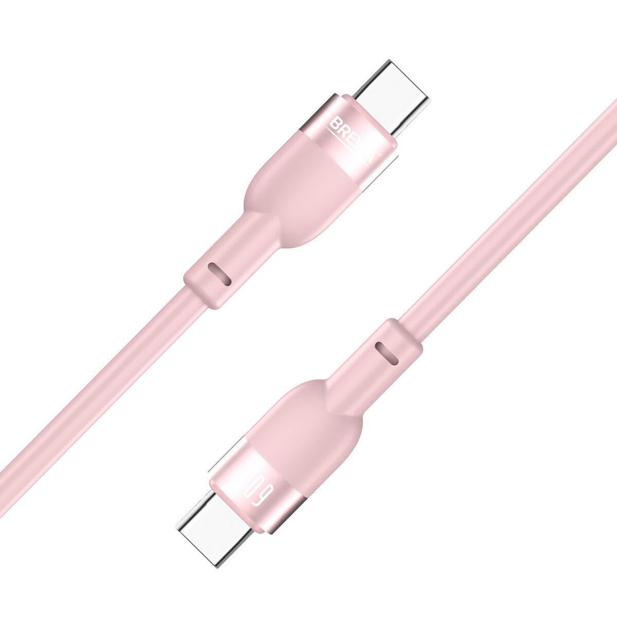 Кабель Brevia Type-C to Type-C 60W 1,2м, розовый box (52120PCCC1) смотреть фото №2