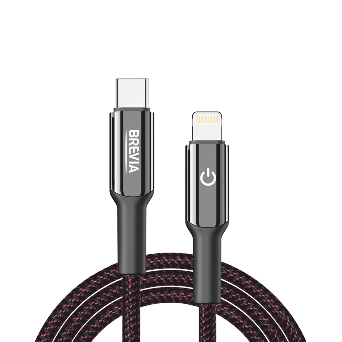 Кабель Brevia Type-C to Lightning 30W 1,2м, черный box (54120BCLC1) смотреть фото №1