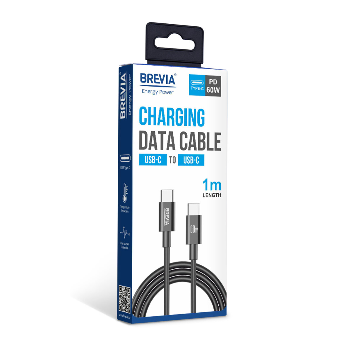 Кабель Brevia Type-C to Type-C 60W 1м, черный box (55100BCCC1) смотреть фото №4