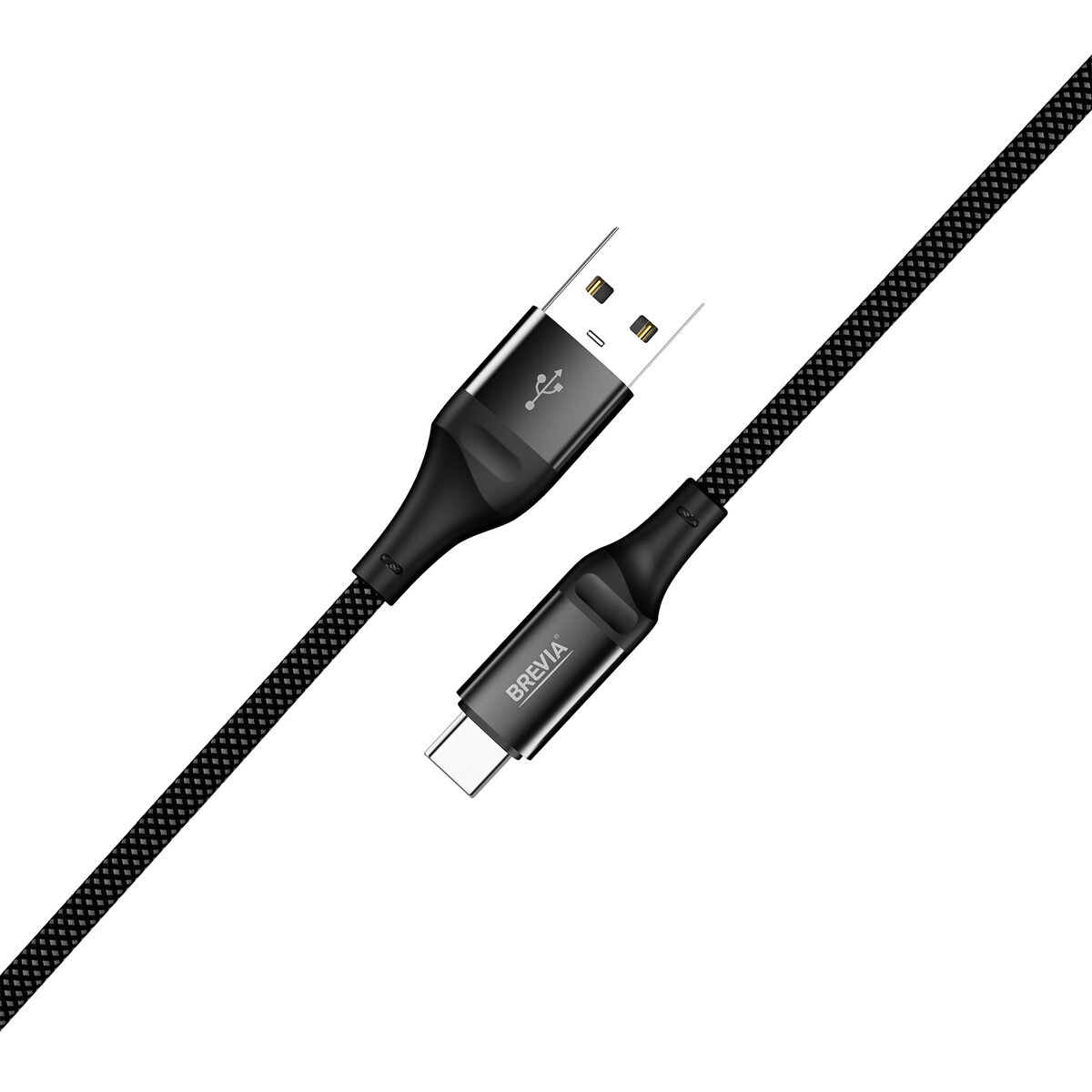 Кабель Brevia USB to Type-C 2,4А 1м, черный ZIP (56100BUCZ1) смотреть фото №2