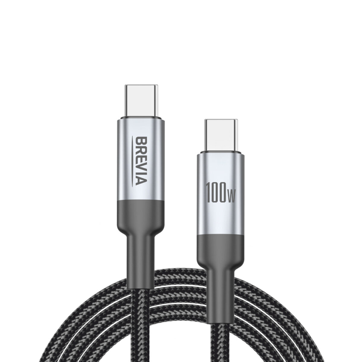 Кабель Brevia Type-C to Type-C 100W 2м, черный box (57200BCCC1) смотреть фото №1