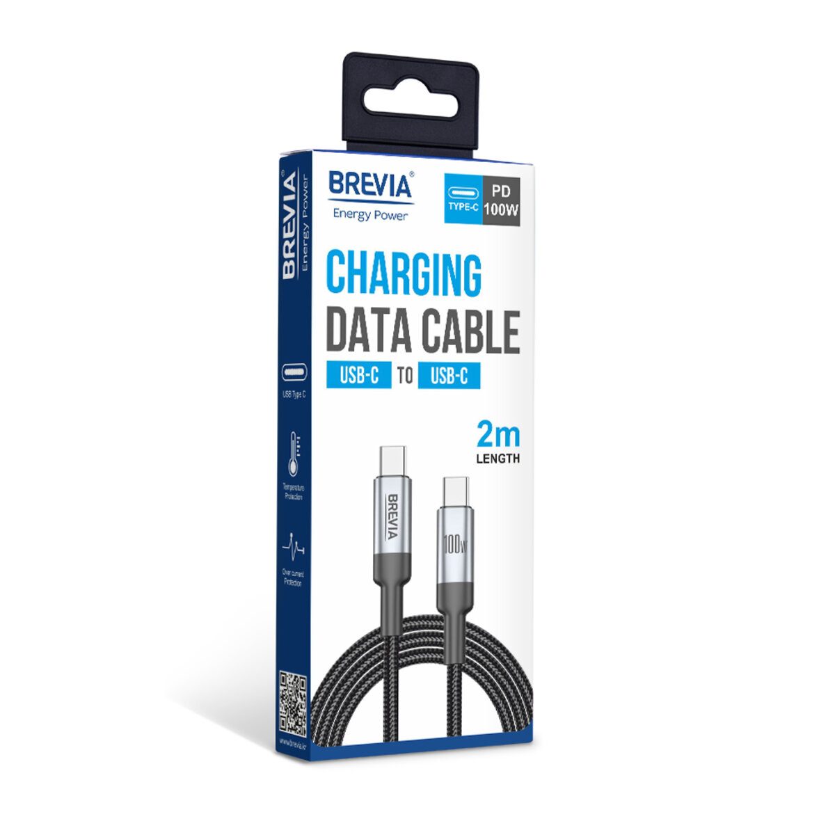 Кабель Brevia Type-C to Type-C 100W 2м, черный box (57200BCCC1) смотреть фото №4