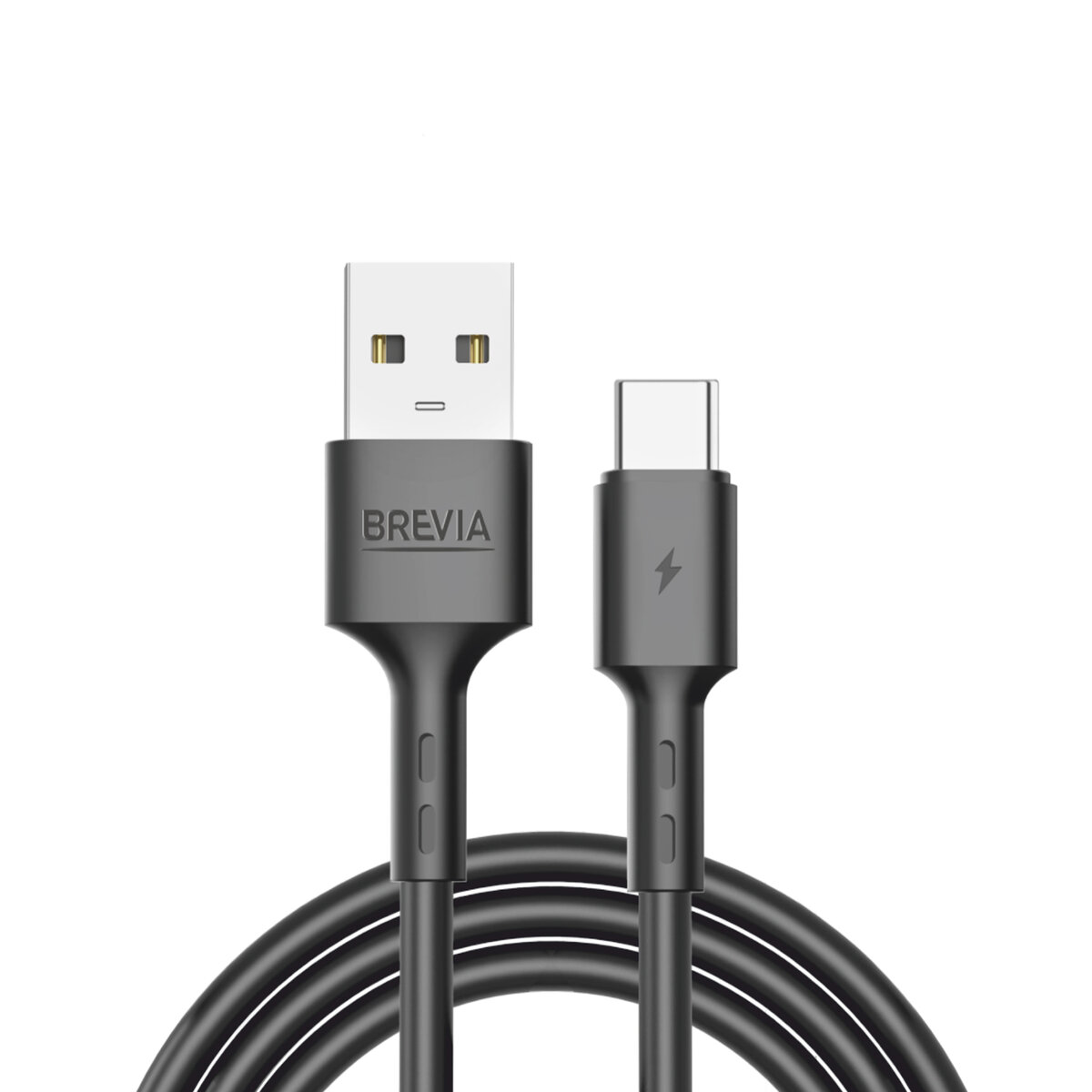 Кабель Brevia USB to Type-C 2,4A 2м, черный ZIP (51200BUCZ1) смотреть фото №1