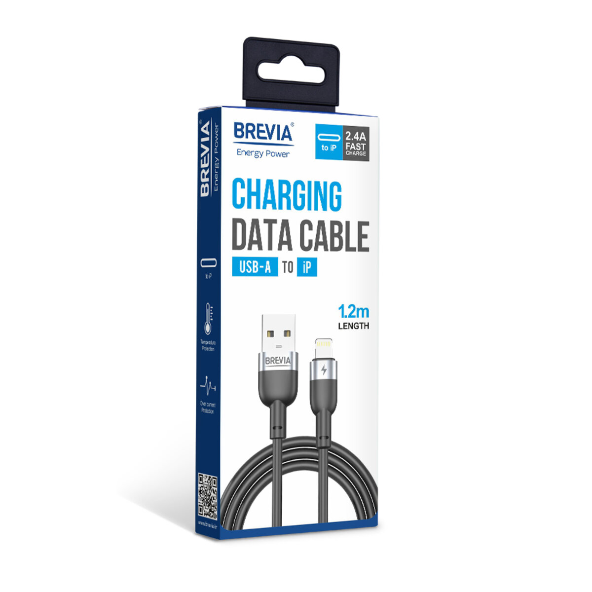 Кабель Brevia USB to Lightning 2,4А 1,2м, черный box (52120BULC1) смотреть фото №4