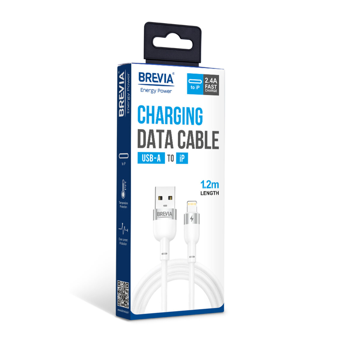 Кабель Brevia USB to Lightning 2,4А  1,2м, белый box (52120WULC1) смотреть фото №4