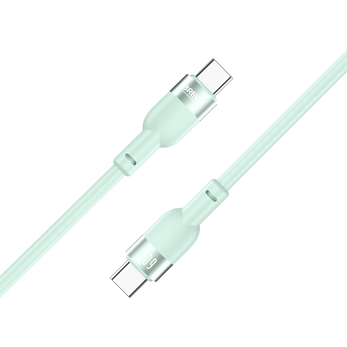 Кабель Brevia Type-C to Type-C 60W 1,2м, мятный box (52120MCCC1) смотреть фото №2
