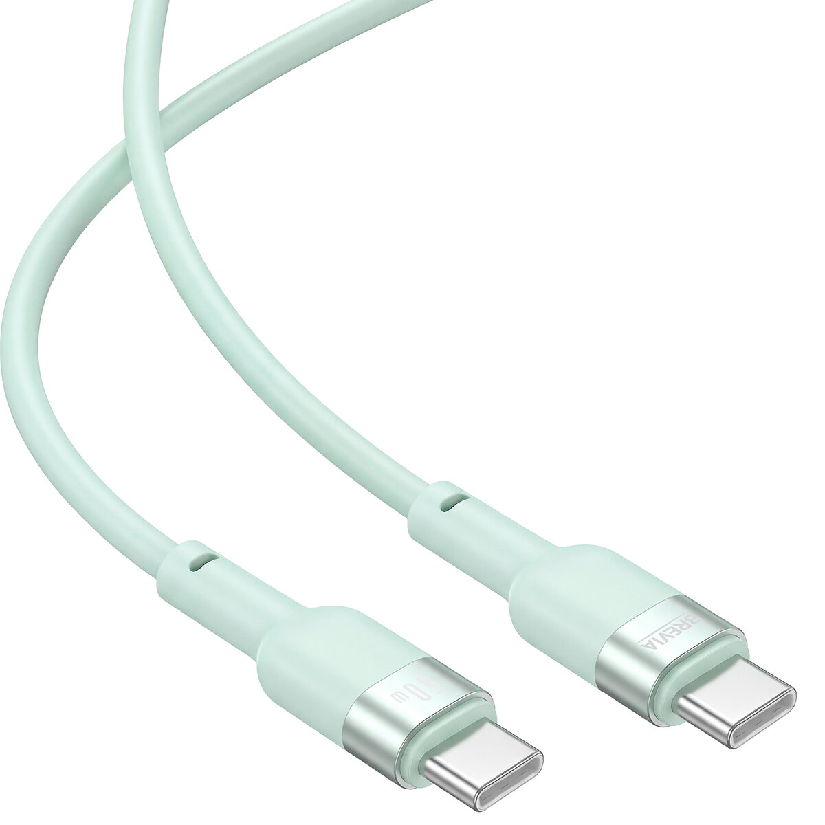 Кабель Brevia Type-C to Type-C 60W 1,2м, мятный box (52120MCCC1) смотреть фото №3
