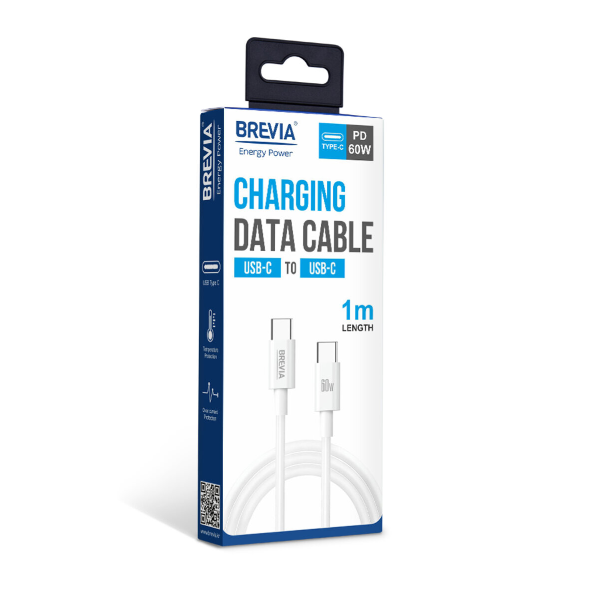 Кабель Brevia Type-C to Type-C 60W 1м, белый box (55100WCCC1) смотреть фото №4
