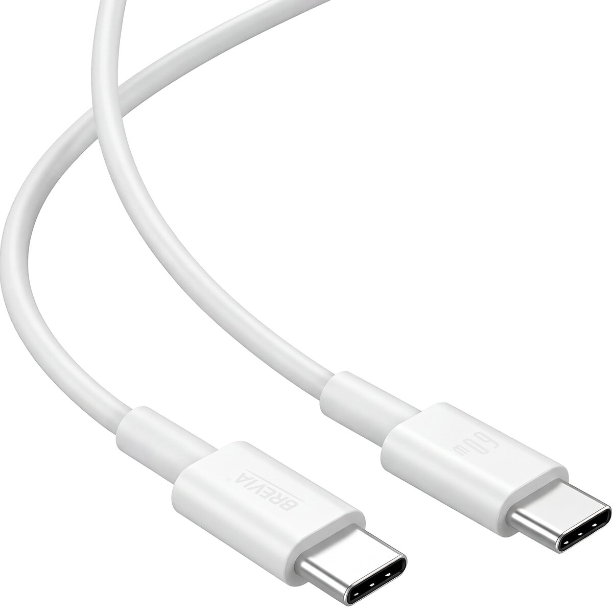 Кабель Brevia Type-C to Type-C 60W 1м, белый box (55100WCCC1) смотреть фото №3