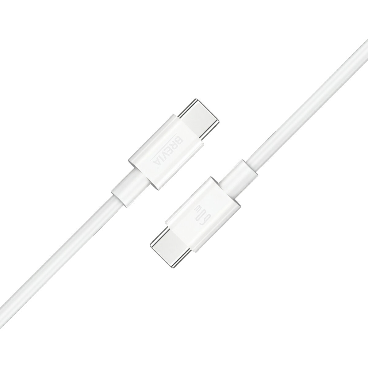Кабель Brevia Type-C to Type-C 60W 1м, белый box (55100WCCC1) смотреть фото №2