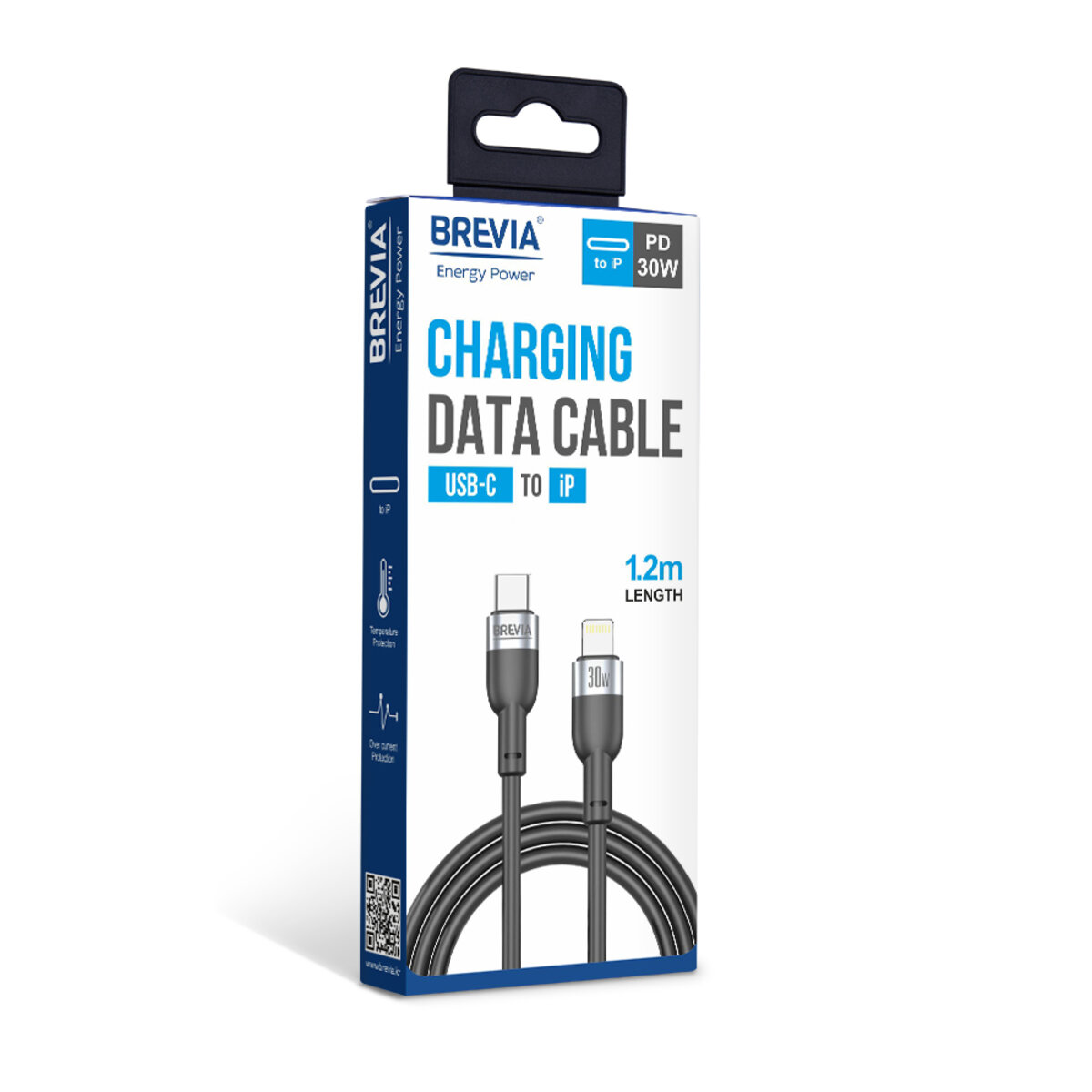 Кабель Brevia Type-C to Lightning 30W 1,2м, черный box (52120BCLC1) смотреть фото №4
