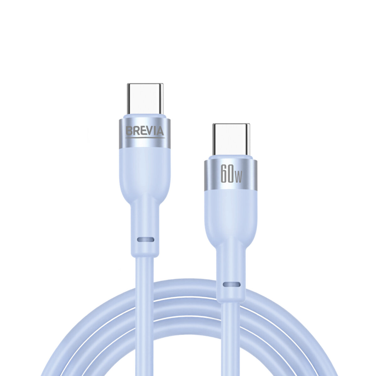 Кабель Brevia Type-C to Type-C 60W 1,2м, синий box (52120UCCC1) смотреть фото №1