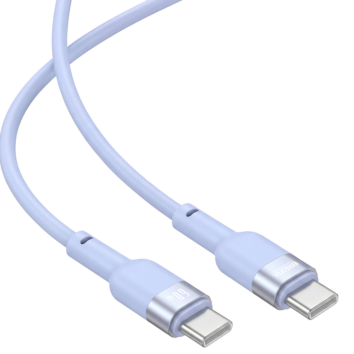 Кабель Brevia Type-C to Type-C 60W 1,2м, синий box (52120UCCC1) смотреть фото №3