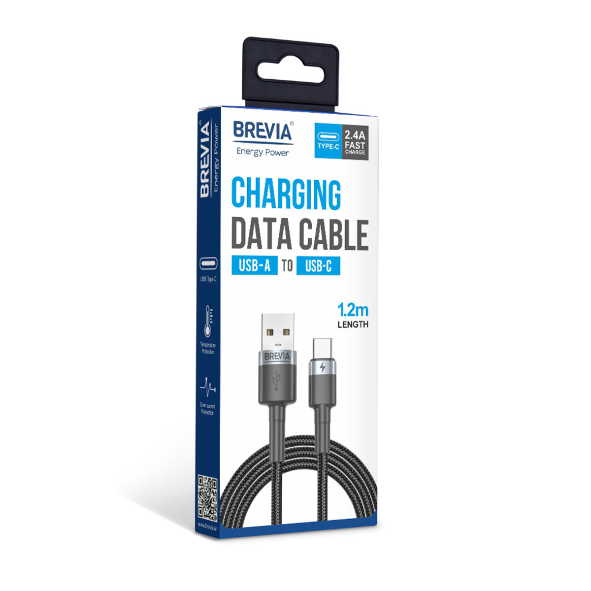 Кабель Brevia USB to Type-C 2,4А 1,2м, черный box (53120BUCC1) смотреть фото №4