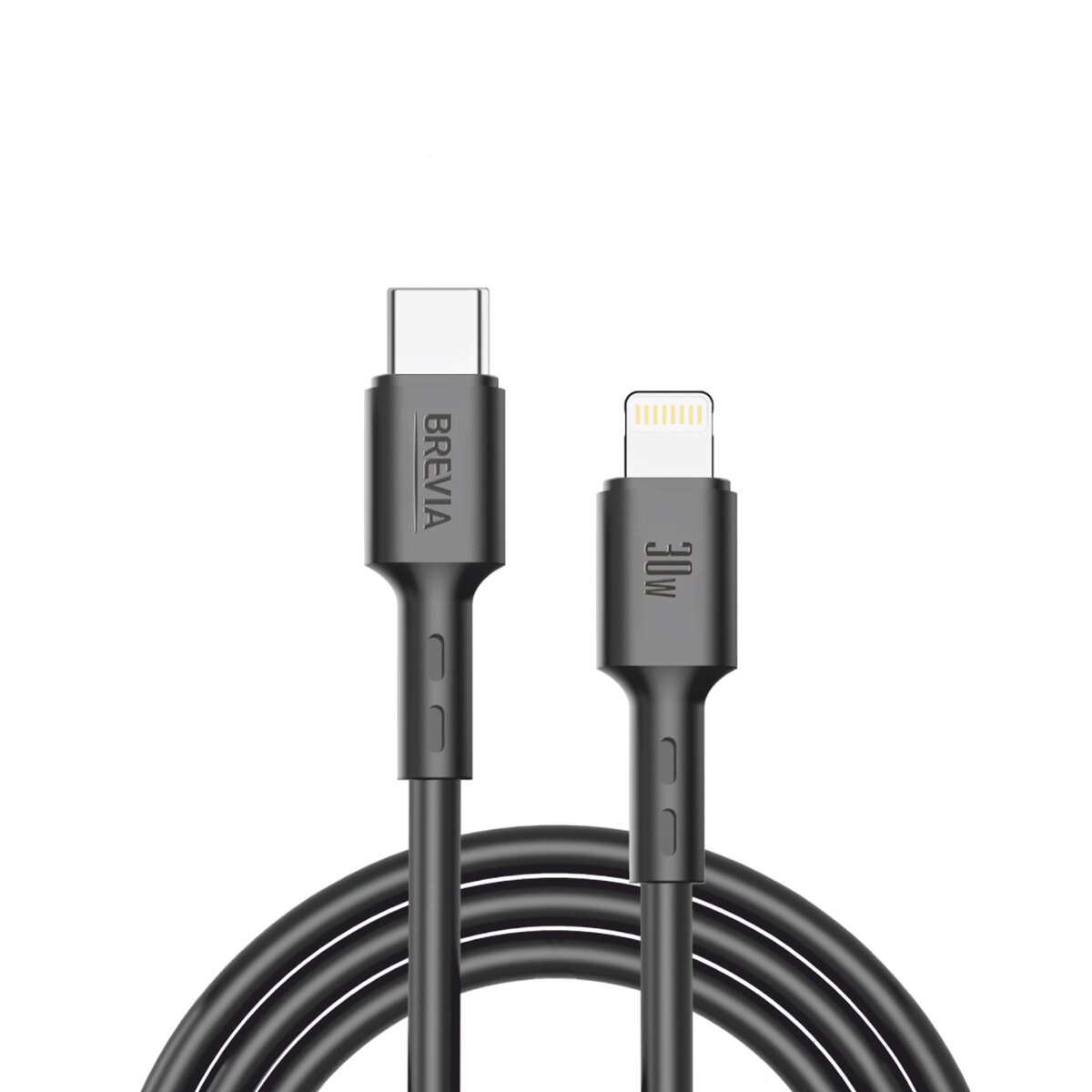 Кабель Brevia Type-C to Lightning 30W 2м, черный ZIP (51200BCLZ1) смотреть фото №1