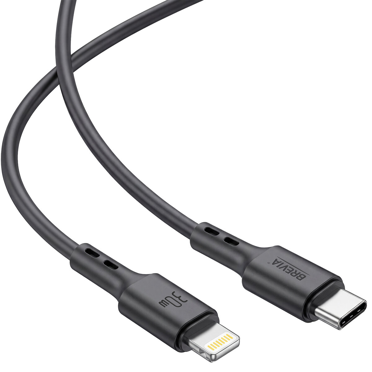 Кабель Brevia Type-C to Lightning 30W 2м, черный ZIP (51200BCLZ1) смотреть фото №3