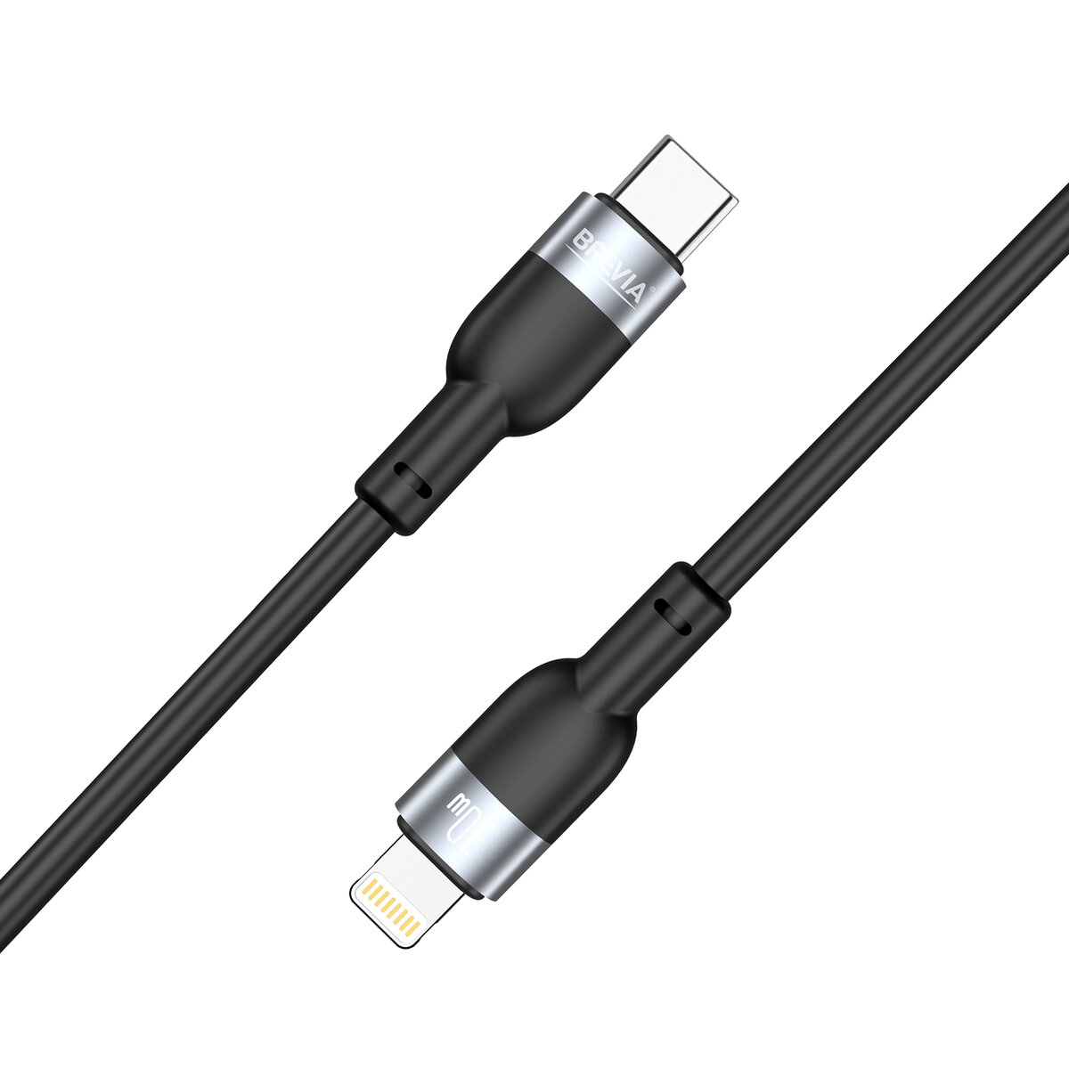 Кабель Brevia Type-C to Lightning 30W 1,2м, черный ZIP (52120BCLZ1) смотреть фото №2