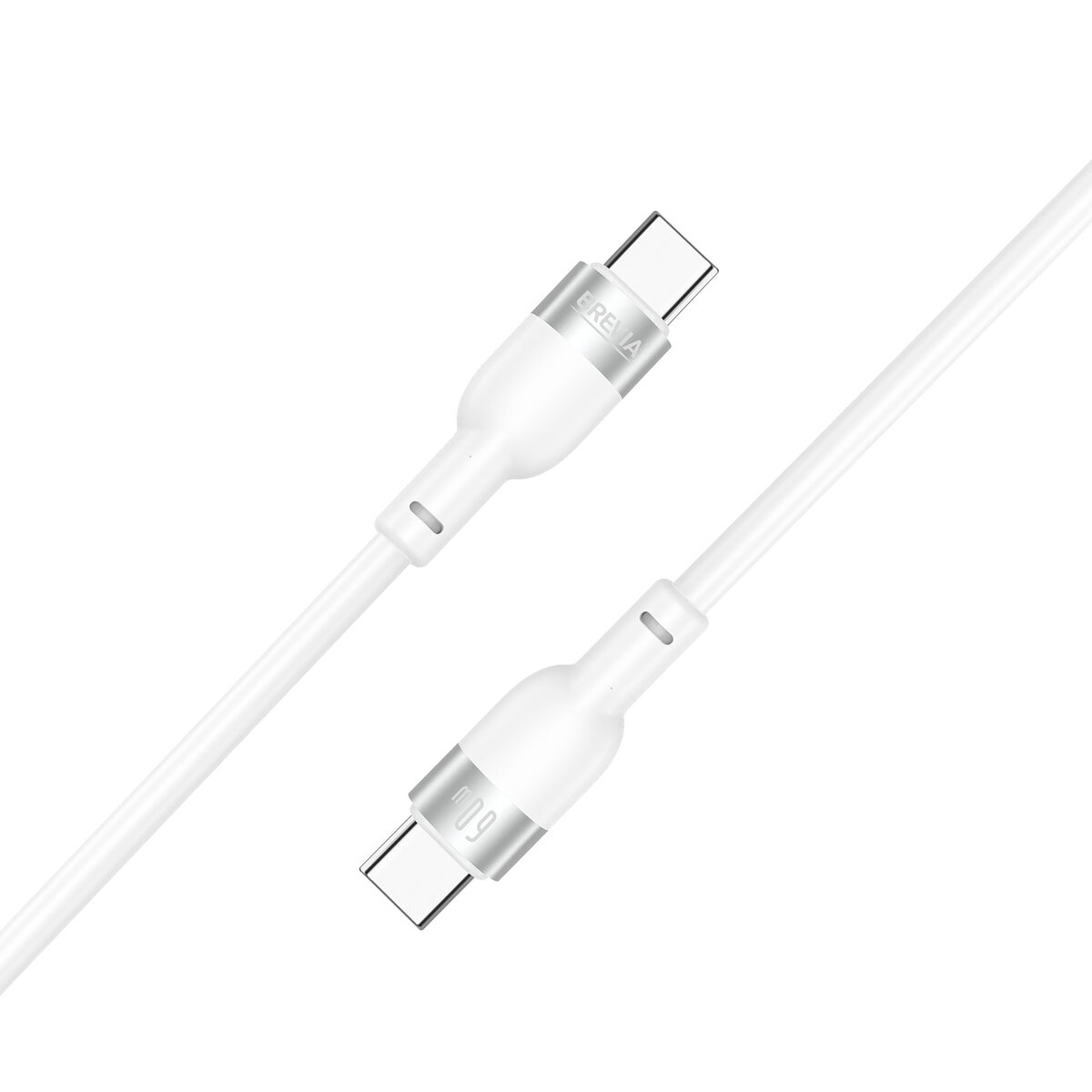 Кабель Brevia Type-C to Type-C 60W 1,2м, белый box (52120WCCC1) смотреть фото №2