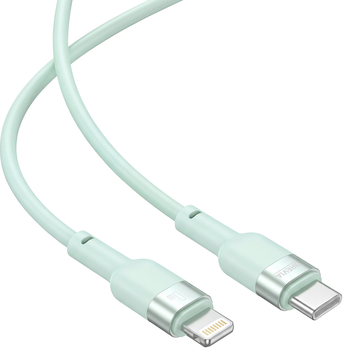 Кабель Brevia Type-C to Lightning 30W 1,2м, мятный ZIP (52120MCLZ1) смотреть фото №3
