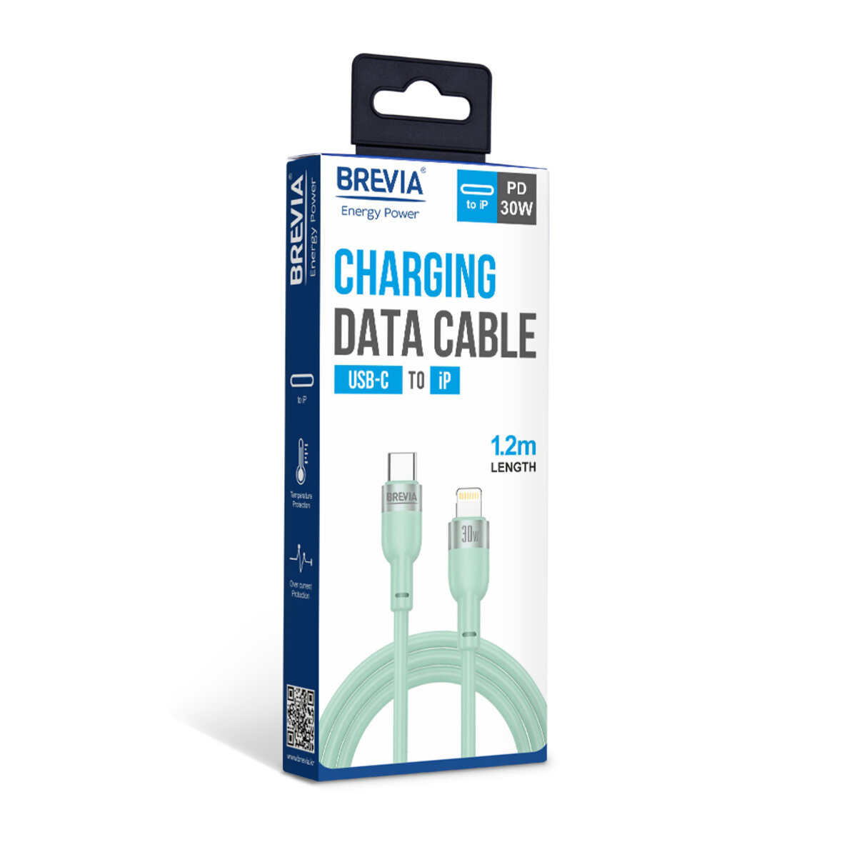 Кабель Brevia Type-C to Lightning 30W 1,2м, мятный box (52120MCLC1) смотреть фото №4