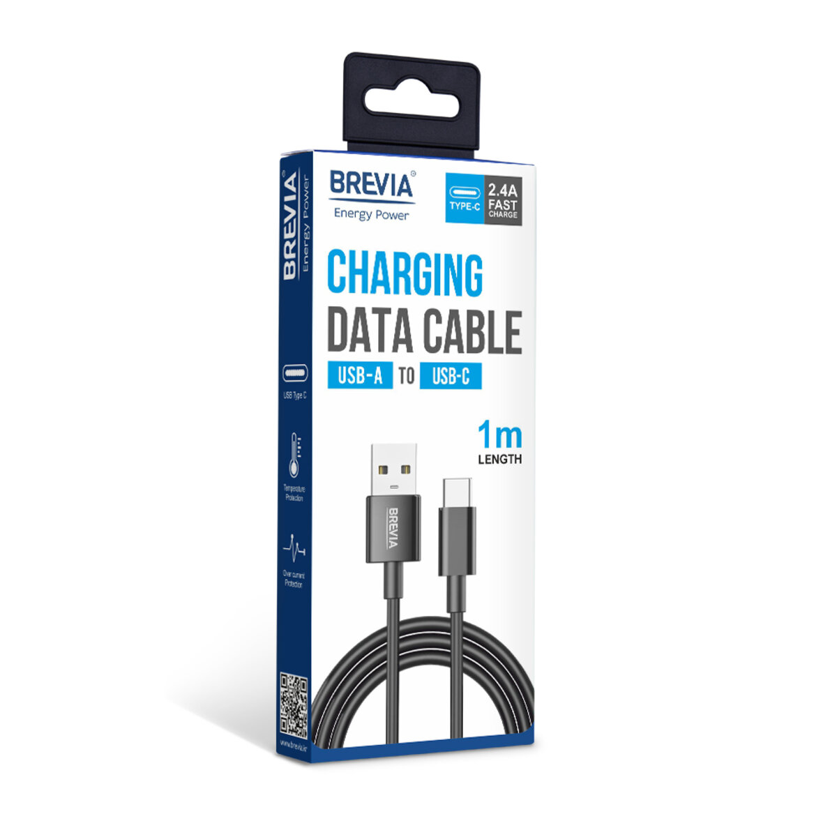 Кабель Brevia USB to Type-C 2,4А 1м, черный box (55100BUCC1) смотреть фото №4