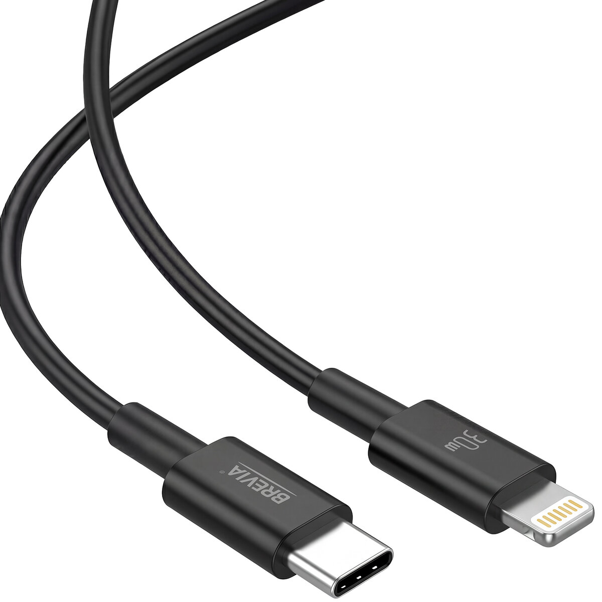 Кабель Brevia Type-C to Lightning 30W 1м, черный ZIP (55100BCLZ1) смотреть фото №3
