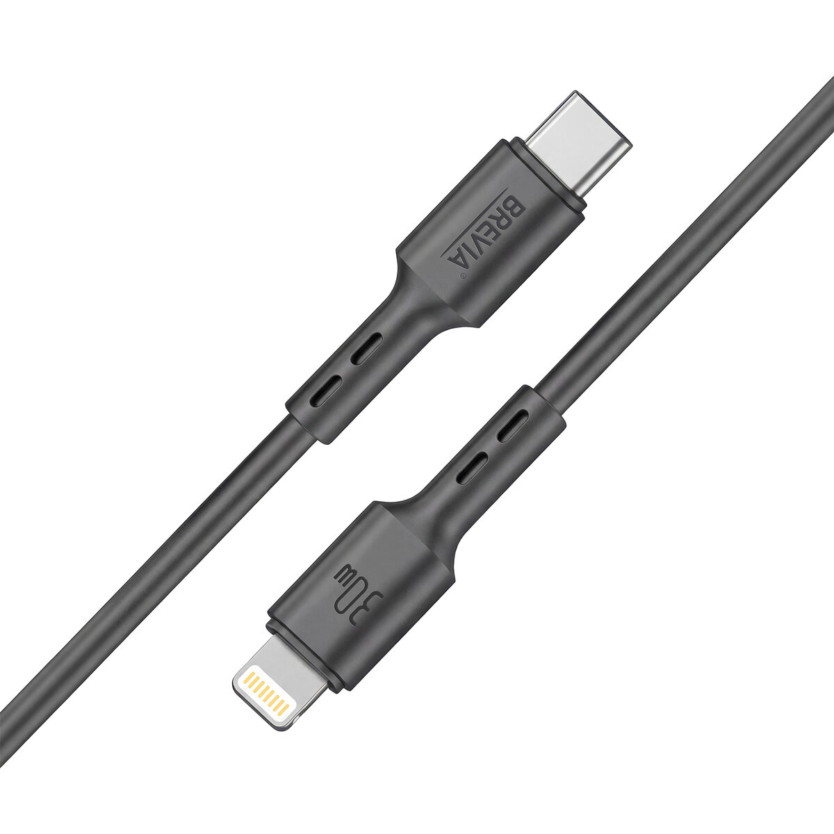 Кабель Brevia Type-C to Lightning 30W 1м, черный ZIP (51100BCLZ1) смотреть фото №2