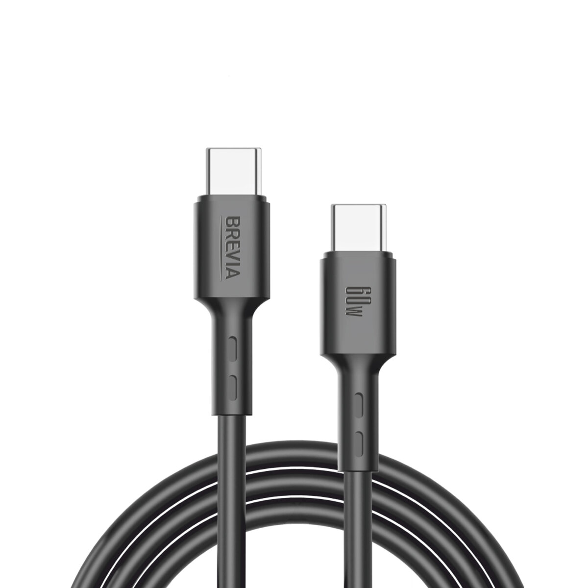 Кабель Brevia Type-C to Type-C 60W 1м, черный box (51100BCCC1) смотреть фото №1