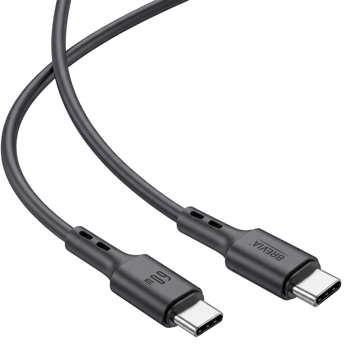 Кабель Brevia Type-C to Type-C 60W 1м, черный box (51100BCCC1) смотреть фото №3