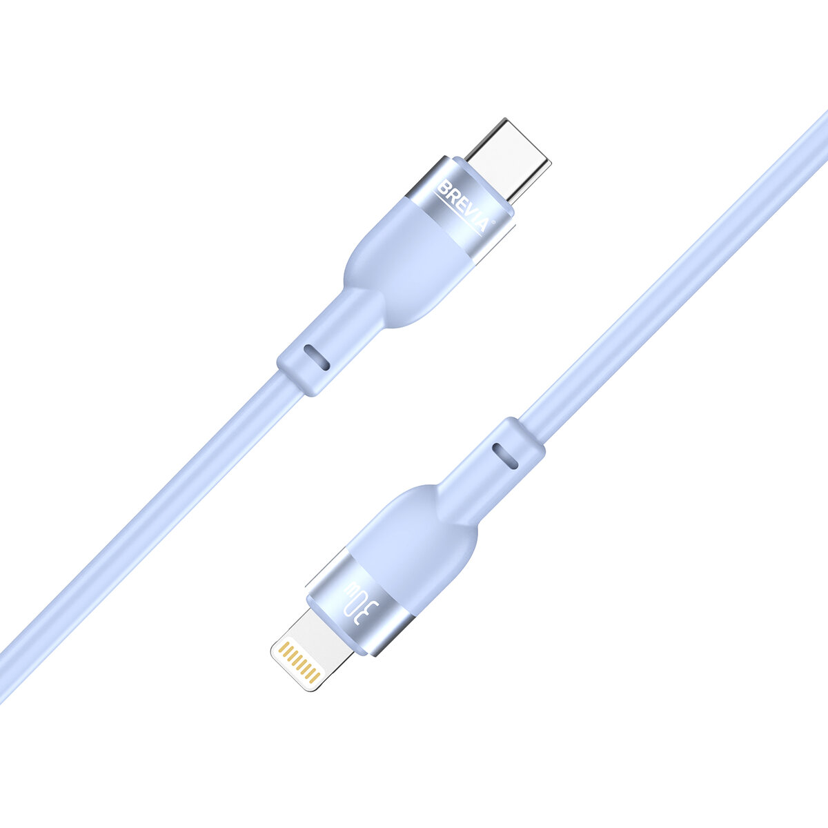 Кабель Brevia Type-C to Lightning 30W 1,2м, синий ZIP (52120UCLZ1) смотреть фото №2