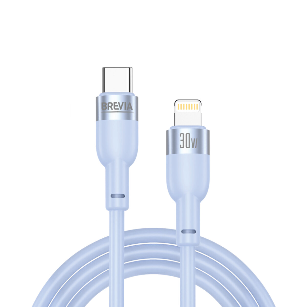 Кабель Brevia Type-C to Lightning 30W 1,2м, синий ZIP (52120UCLZ1) смотреть фото №1