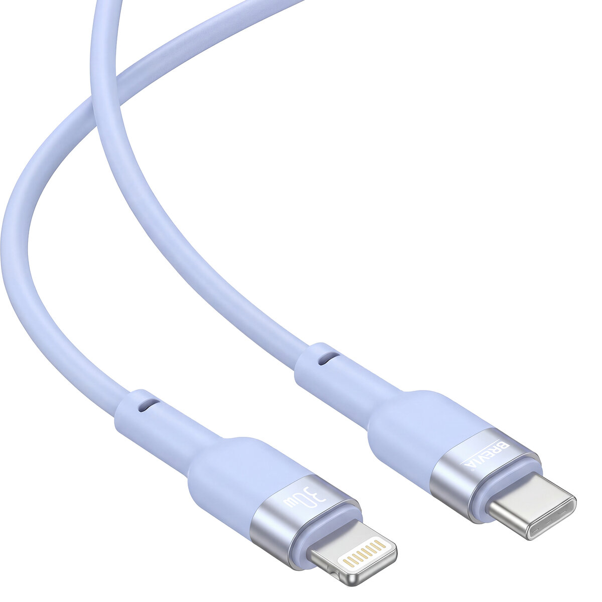 Кабель Brevia Type-C to Lightning 30W 1,2м, синий ZIP (52120UCLZ1) смотреть фото №3