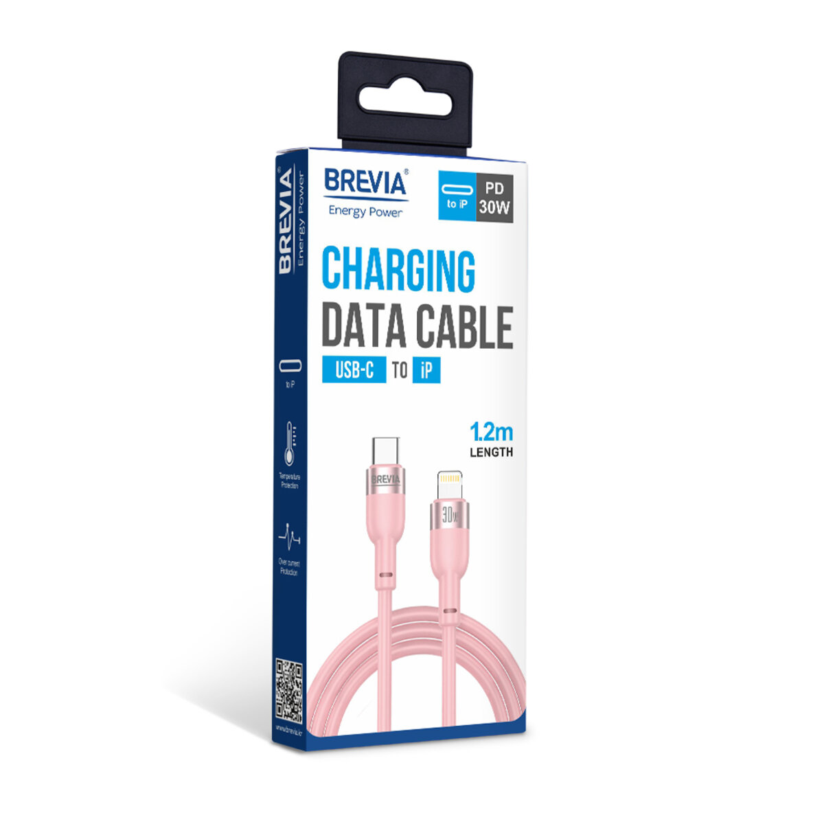 Кабель Brevia Type-C to Lightning 30W 1,2м, розовый box (52120PCLC1) смотреть фото №4