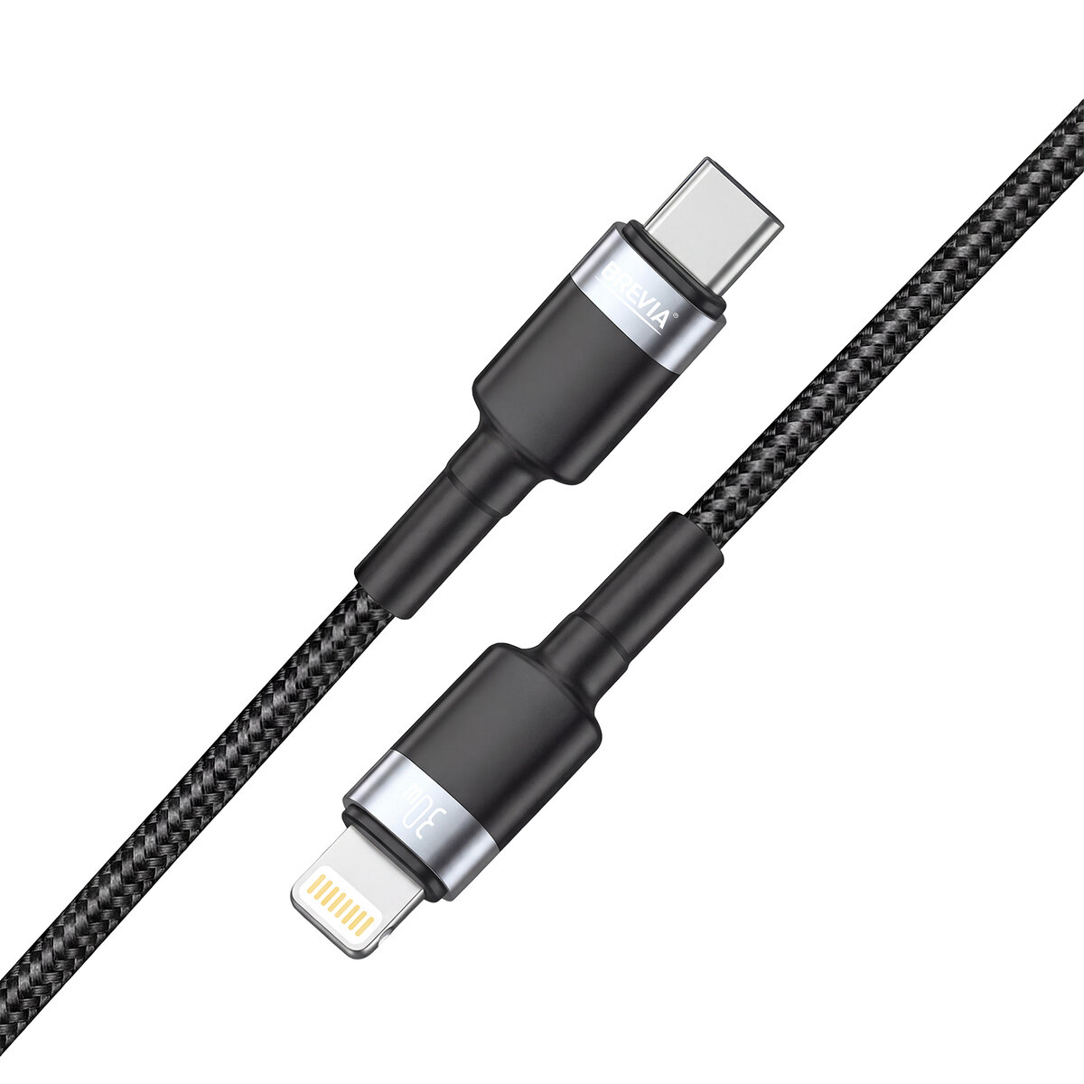 Кабель Brevia Type-C to Lightning 30W 2м, черный ZIP (53200BCLZ1) смотреть фото №2