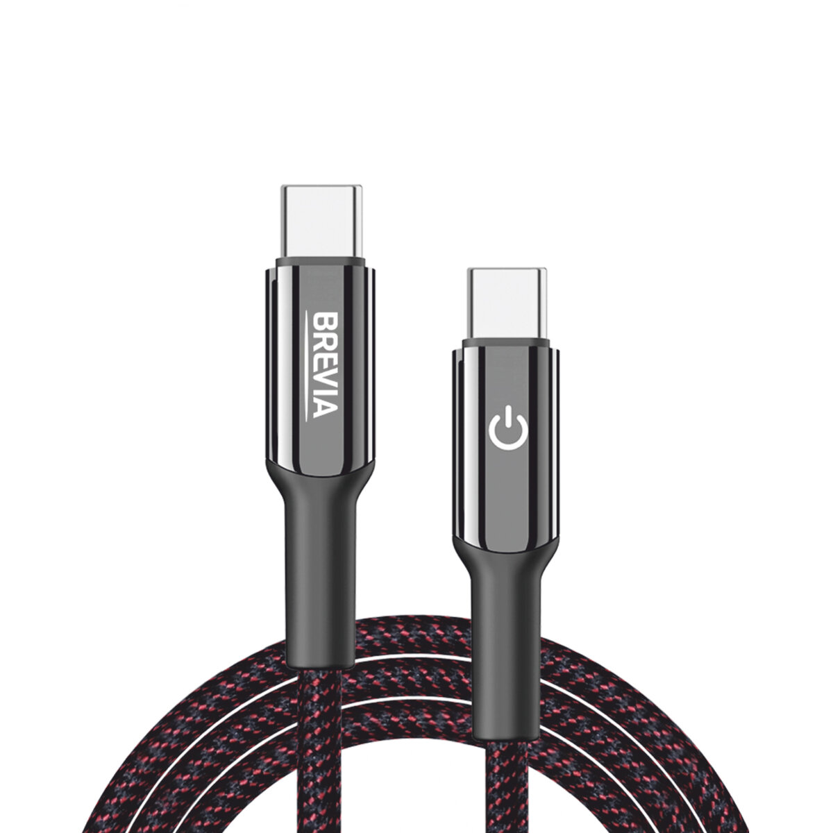 Кабель Brevia Type-C to Type-C 60W 1,2м, черный box (54120BCCC1) смотреть фото №1