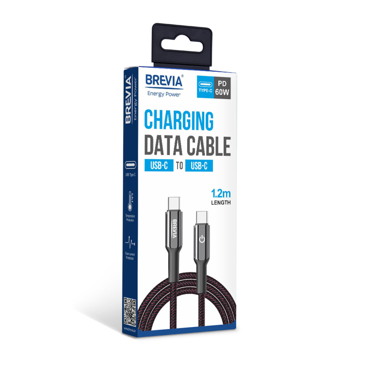 Кабель Brevia Type-C to Type-C 60W 1,2м, черный box (54120BCCC1) смотреть фото №4