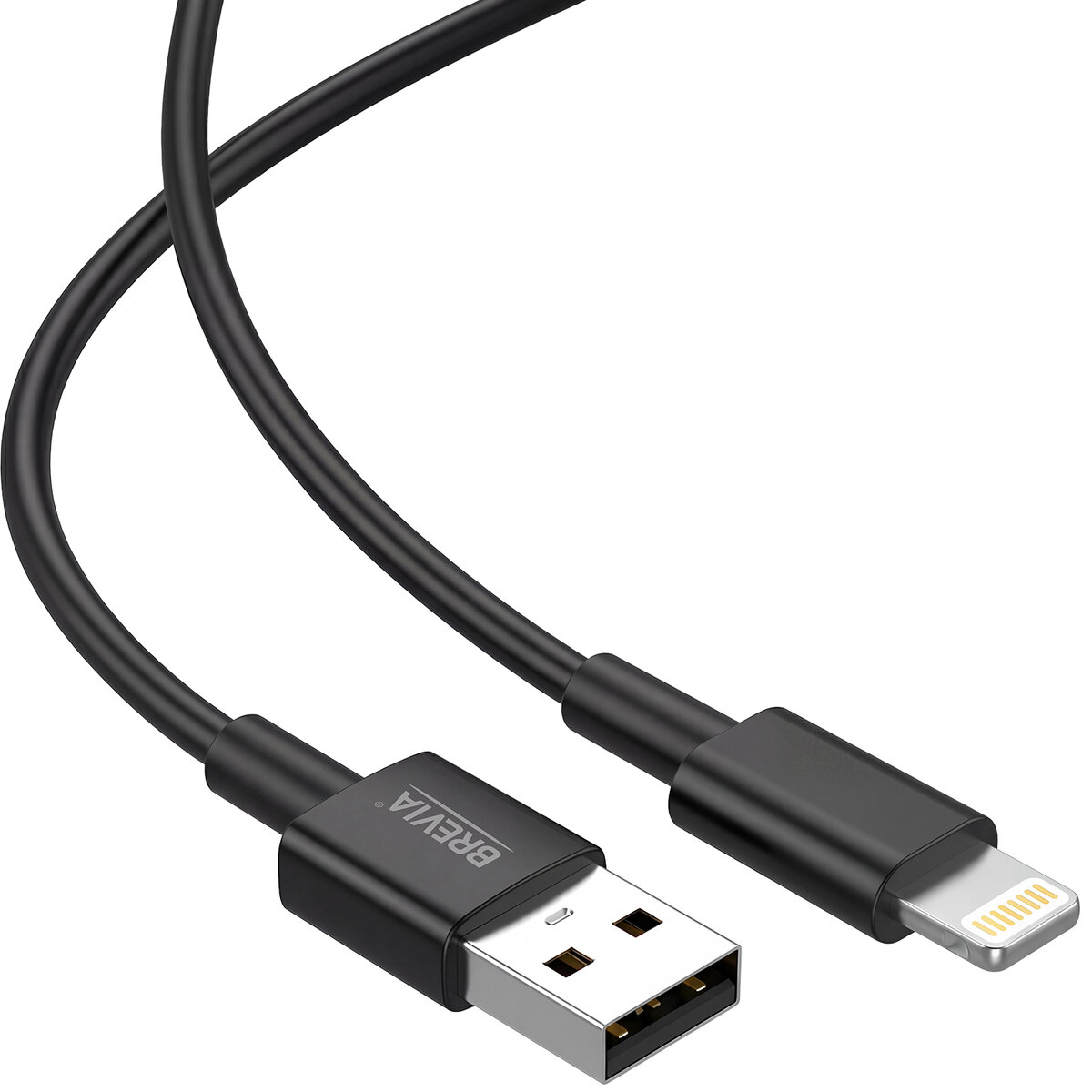 Кабель Brevia USB to Lightning 2,4А 1м, черный box (55100BULC1) смотреть фото №3