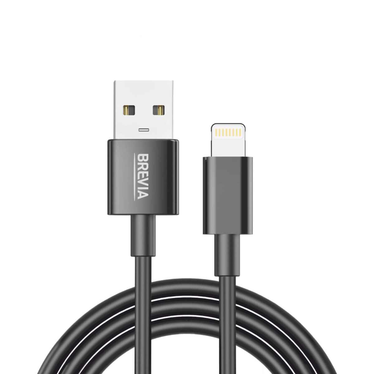Кабель Brevia USB to Lightning 2,4А 1м, черный box (55100BULC1) смотреть фото №1