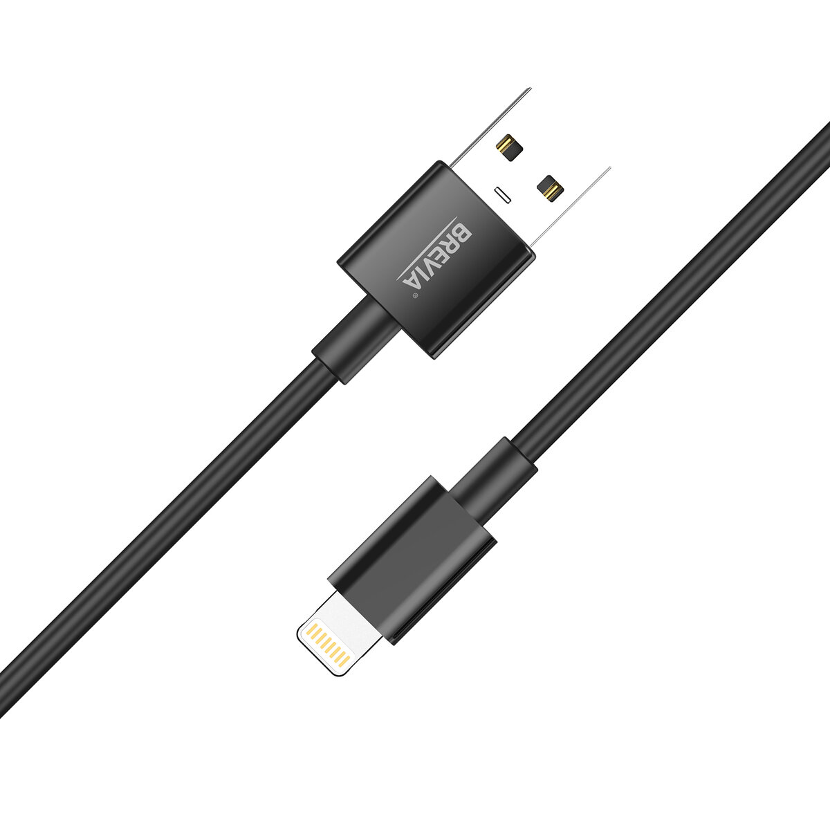 Кабель Brevia USB to Lightning 2,4А 1м, черный box (55100BULC1) смотреть фото №2