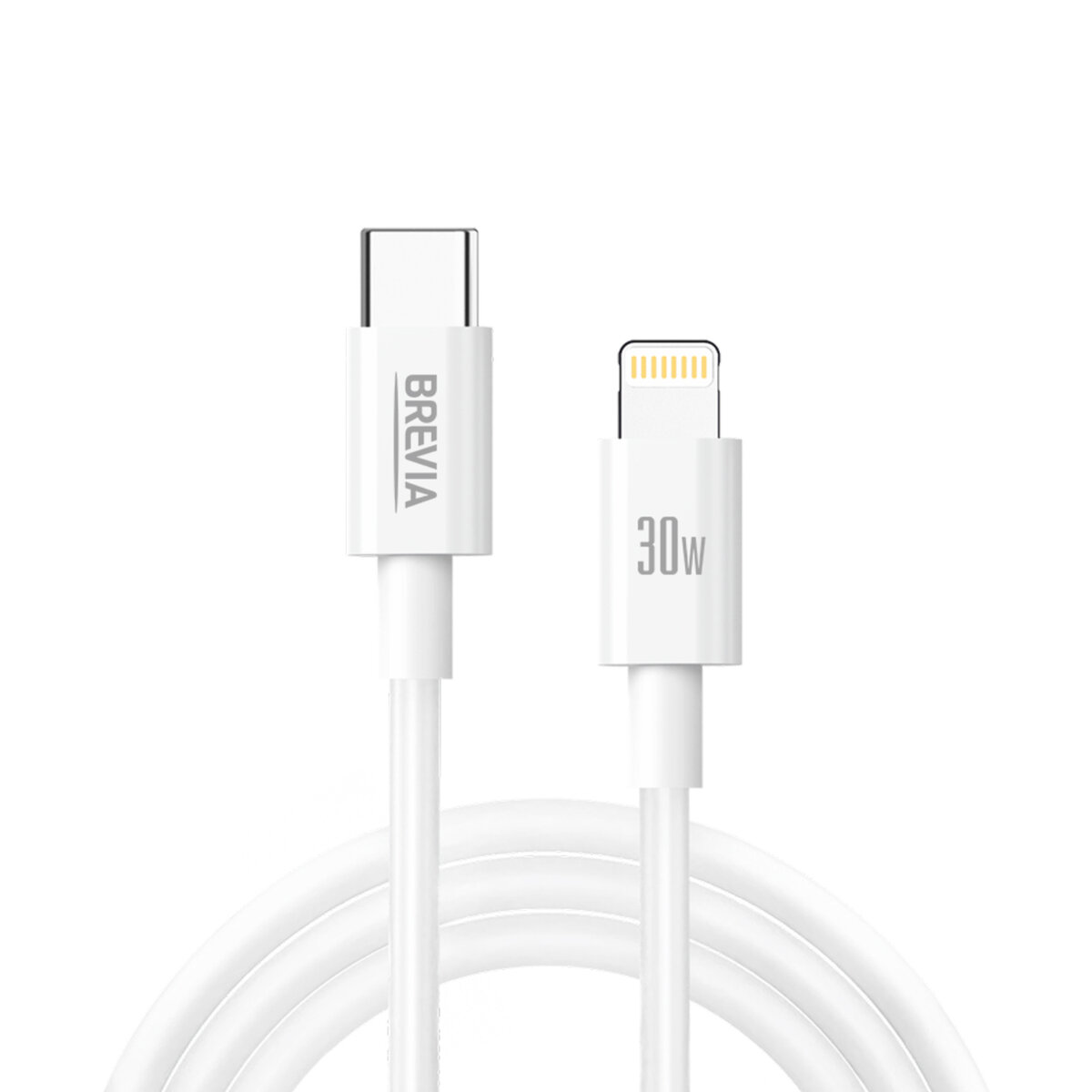 Кабель Brevia Type-C to Lightning 30W 1м, белый ZIP (55100WCLZ1) смотреть фото №1