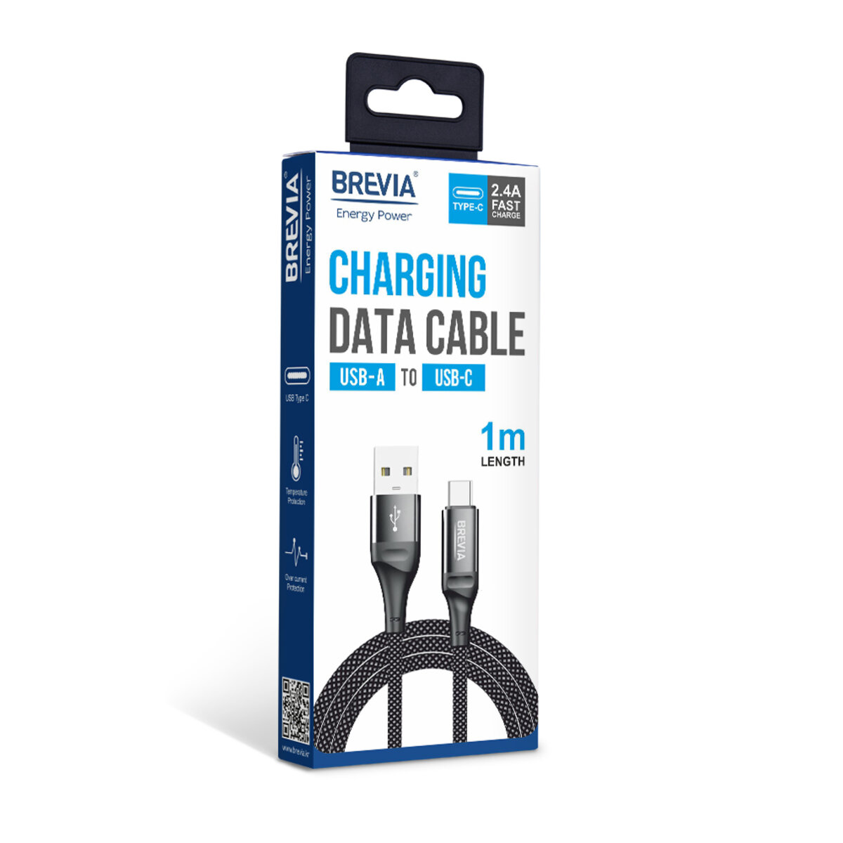 Кабель Brevia USB to Type-C 2,4А 1м, черный box (56100BUCC1) смотреть фото №4